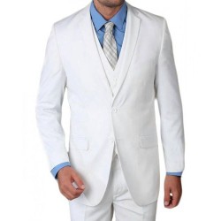 Costume – veste + pantalon – 2 pièces – blanc