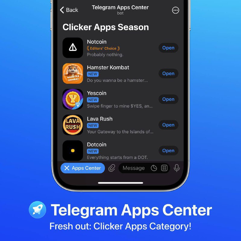 We are proud to announce that Hamster Kombat is featured in Telegram Apps Center... P Z7m5XpLkk3bdz6ENWF b61KMZd1evwJj r13EiVLjyb1HN71bl5Ig0nvm BAnJSYeVmpeLJADhWnqMGu7uGvenq4ecyaPVE1j7