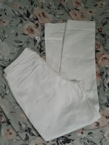 Pantalon jeans blanc Denim