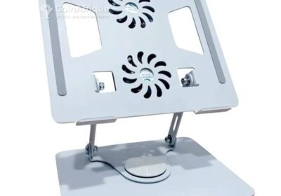 Support ordinateur rotatif avec 2 ventilateurs